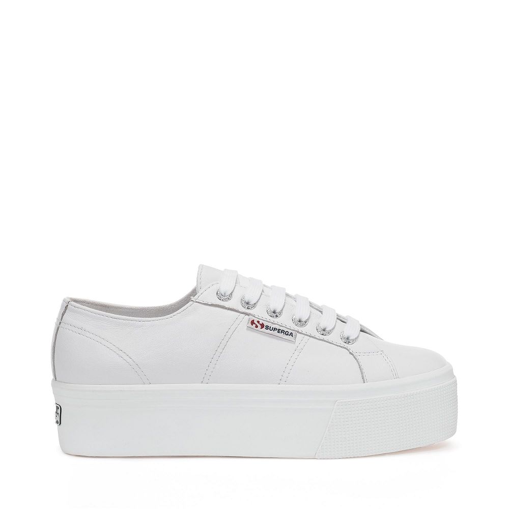 Superga 2790 Nappa Grey Platform Sneakers - Women's Sneakers USA | US5351837